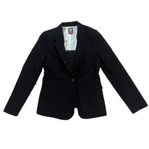 Vince Camuto Women's‎ Black Wool Blazer Size 6 Business One-Button Notch Lapel